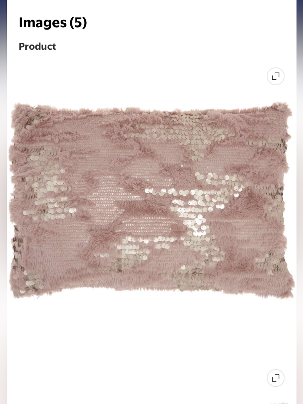 Nourison 14” x 20” Plush Sequin Accent Pillow - Blush Pink